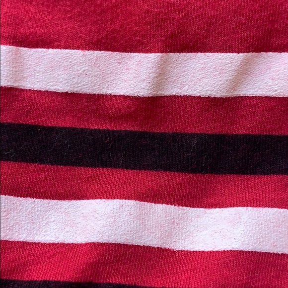 URBAN OUTFITTERS Retro tee Medium Red Pink Black Striped T-shirt 70s style - Picture 8 of 10